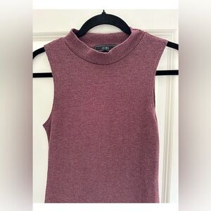 Vibe Women's Mock Neck Rib Knit Sleeveless Midi Dress Size M